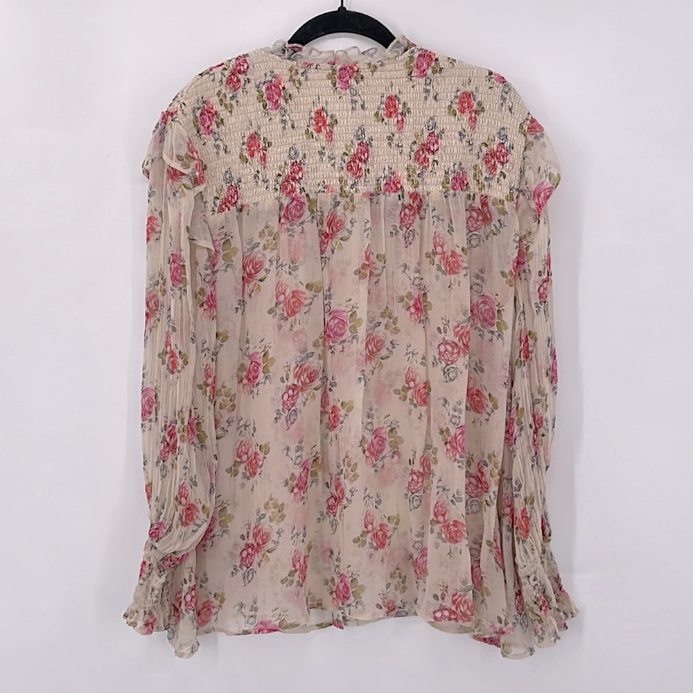 SUNDANCE Amelia Floral Blouse Size Large - Picture 3 of 5